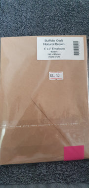 House of Paper 5" X 7" Buffalo Kraft Natural Brown Envelopes 20pk